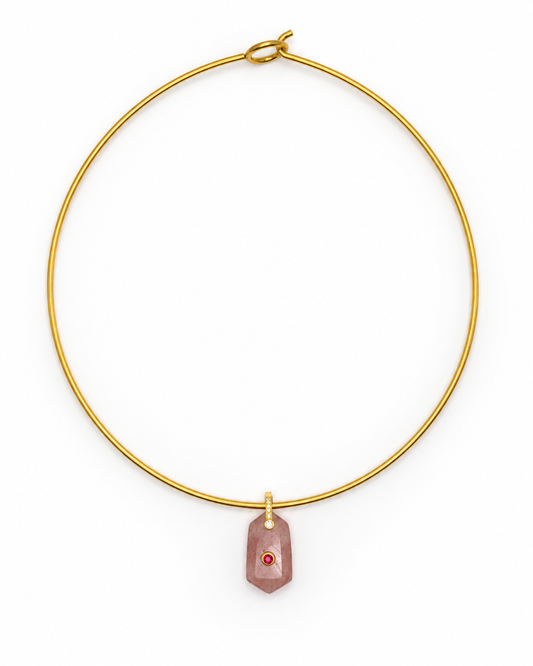 Strawberry Quartz Prism Charm