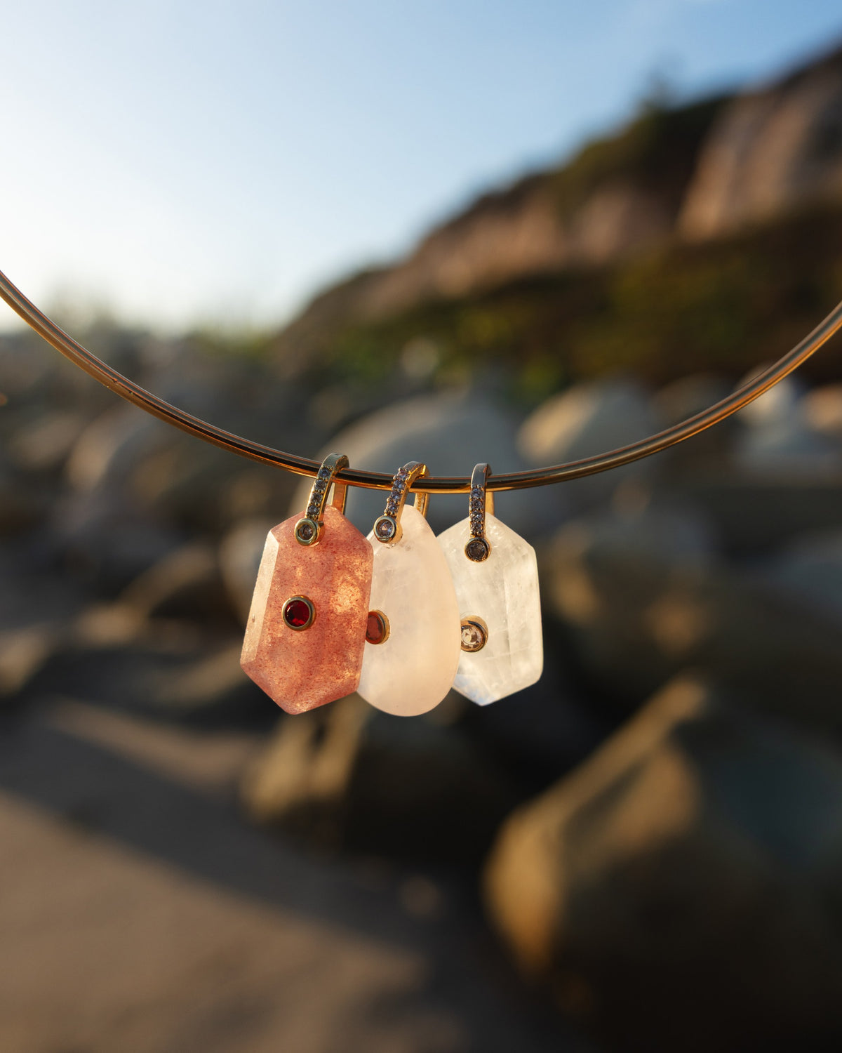 Strawberry Quartz Prism Charm