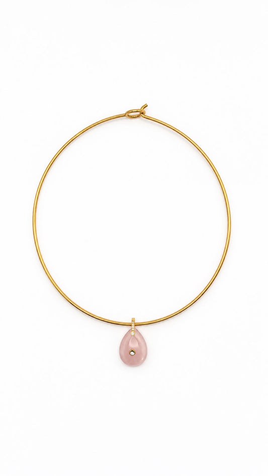 Rose Quartz Drop Charm