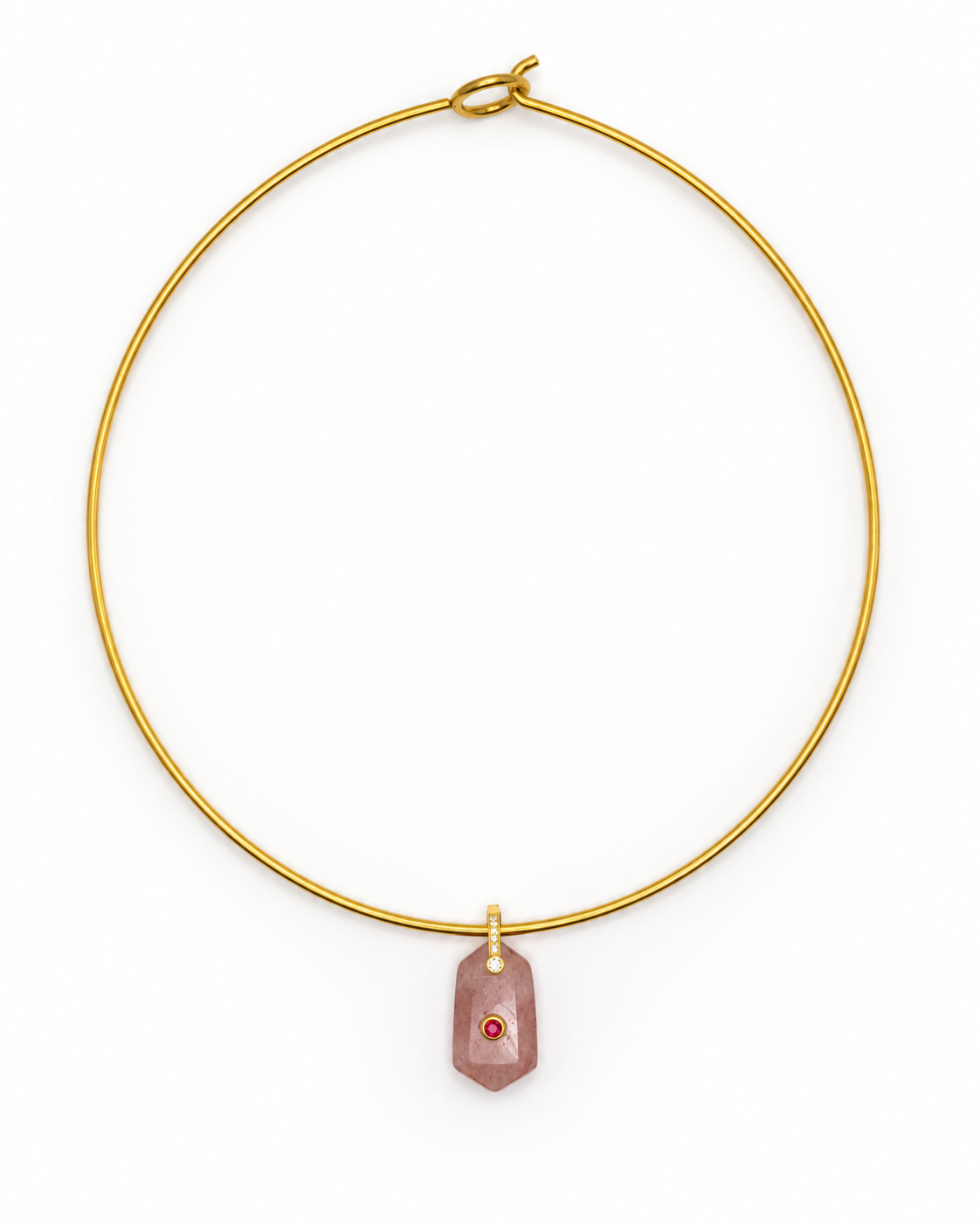 Strawberry Quartz Prism Charm