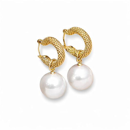 Amara Pearl Drop Hoops