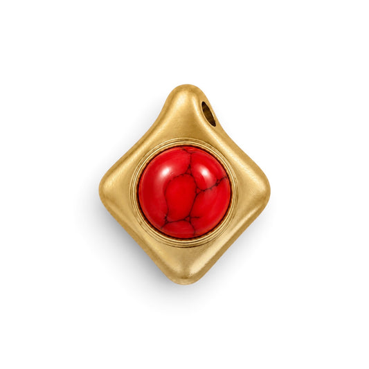 Red Howlite Amulet Charm