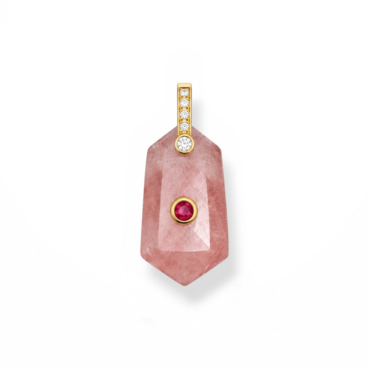 Strawberry Quartz Prism Charm